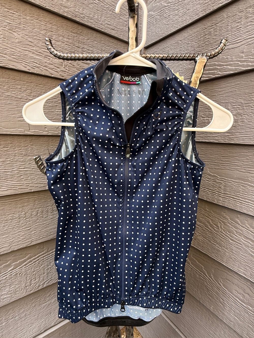 Velocio Wind Vest, Grid Dot Navy, Women’s XS